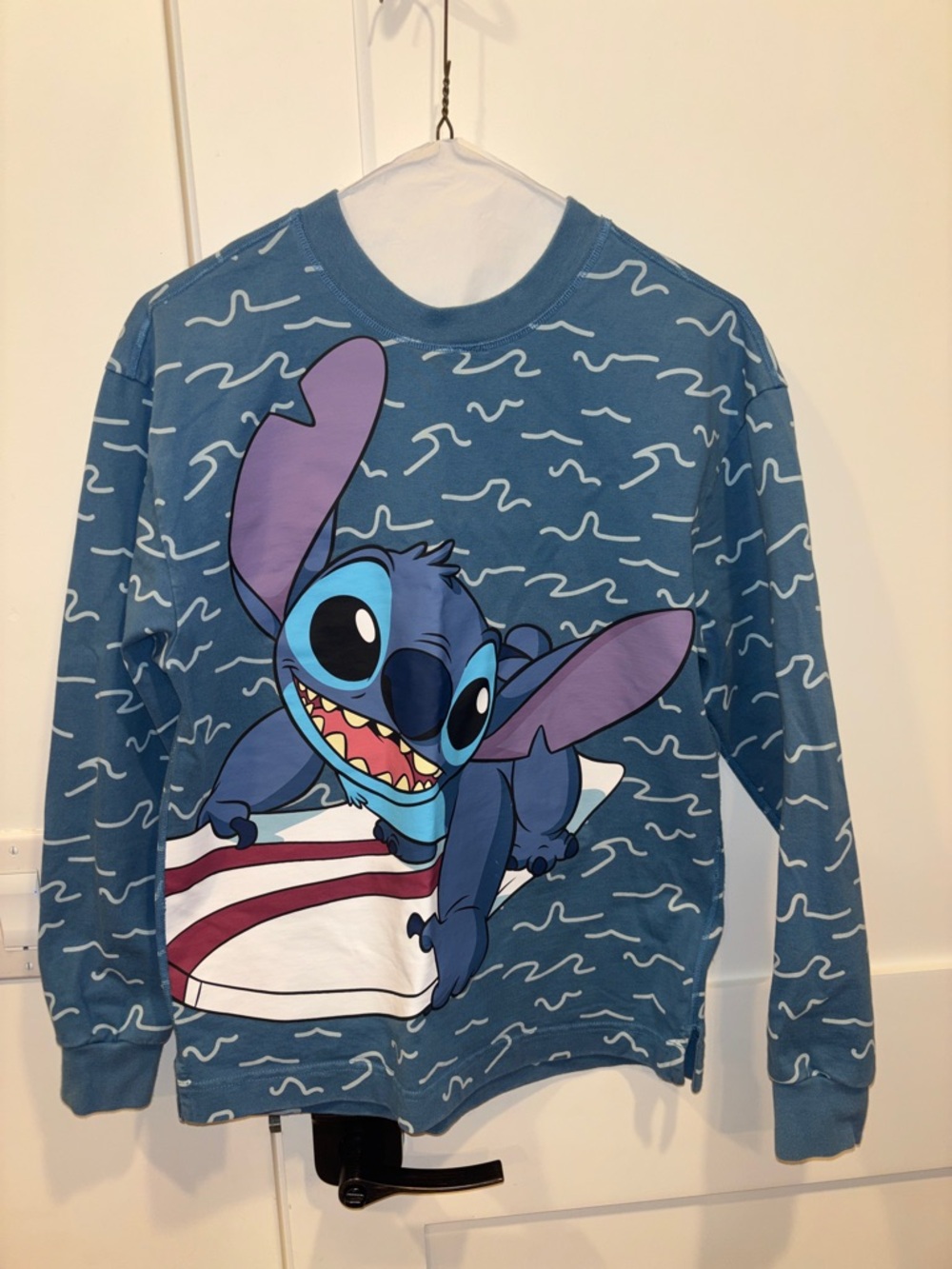 Disney Blue Stitch Surfboard Graphic Sweatshirt